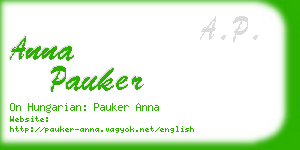 anna pauker business card